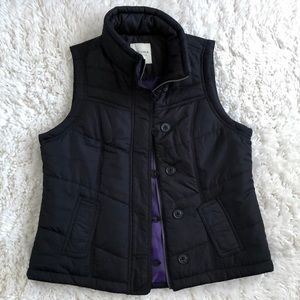 Black vest with purple lining